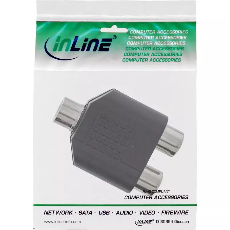 InLine® Audio Adapter 3,5mm Klinke Buchse Mono an 2x Cinch Buchse InLine® Audio Adapter 3,5mm Klinke Buchse Mono an 2x Cinch Buchse