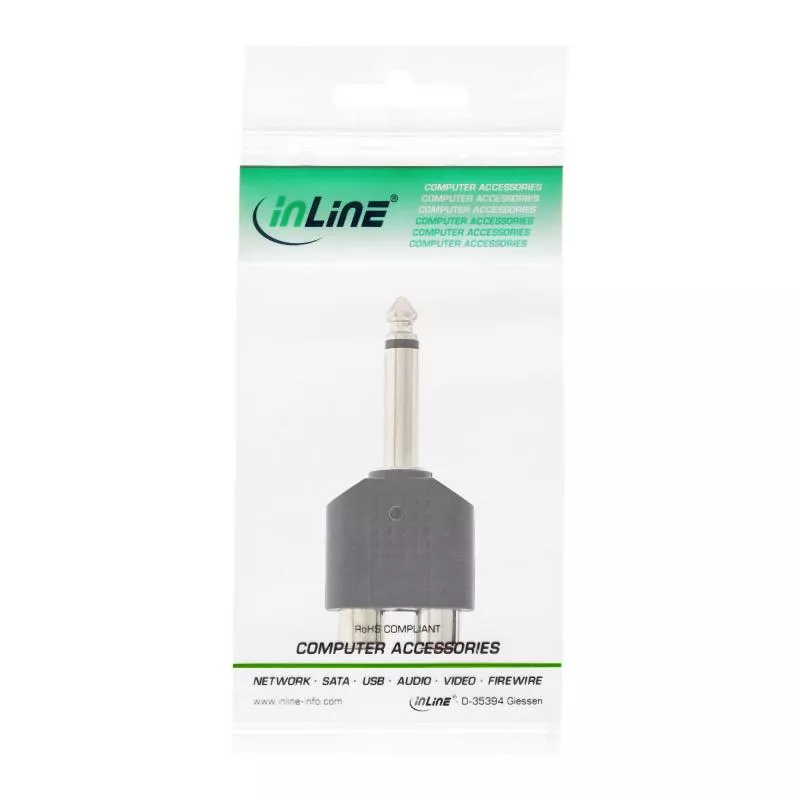 InLine® Audio Adapter 6,3mm Klinke Stecker an 2x Cinch Buchse Mono InLine® Audio Adapter 6,3mm Klinke Stecker an 2x Cinch Buchse Mono
