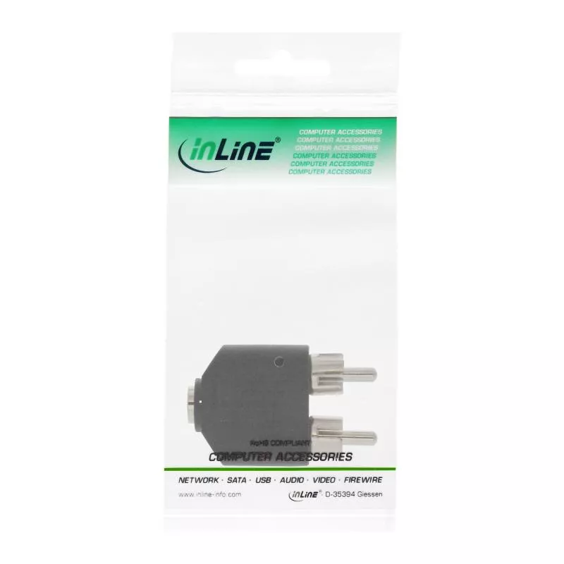 InLine® Audio Adapter 3,5mm Klinke Buchse Stereo an 2x Cinch Stecker InLine® Audio Adapter 3,5mm Klinke Buchse Stereo an 2x Cinch Stecker