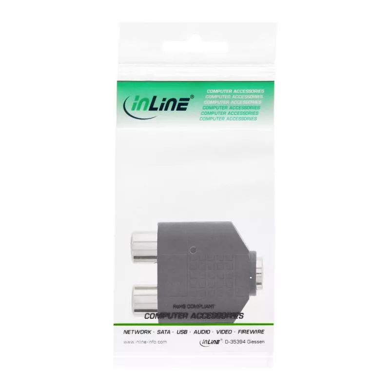 InLine® Audio Adapter 3,5mm Klinke Buchse Stereo an 2x Cinch Buchse InLine® Audio Adapter 3,5mm Klinke Buchse Stereo an 2x Cinch Buchse