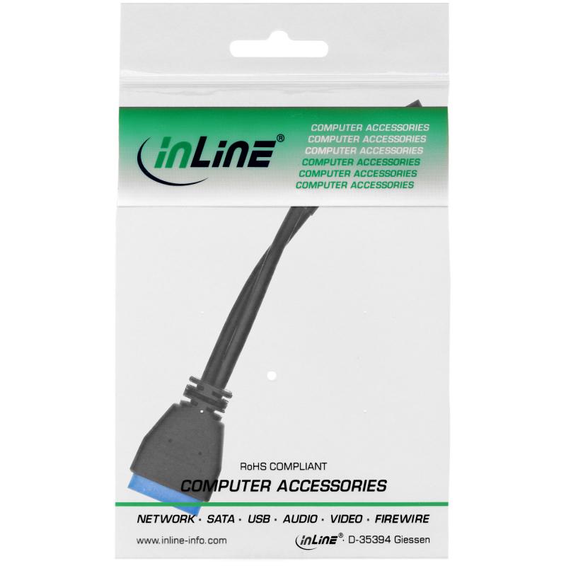 InLine® USB 2.0 zu 3.0 Adapterkabel intern USB 2.0 Mainboard auf USB 3.0 intern 0,15m
