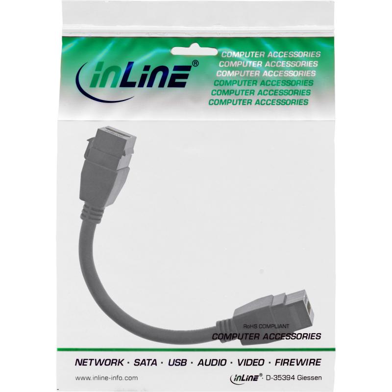 InLine® HDMI 2x Keystone Kabel 4K/30Hz HDMI A Buchse/Buchse schwarz 0,2m