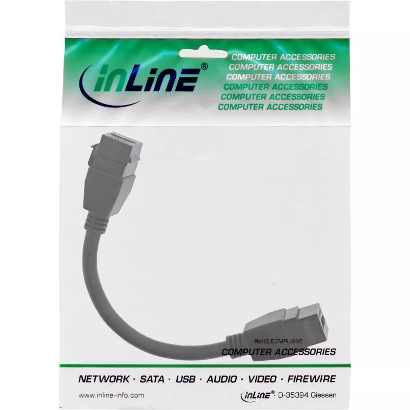 HDMI Keystone-Adapterkabel, 4K @ 30Hz, Buchse/Buchse, beidseitig Snap-In, 0,2 m, schwarz
