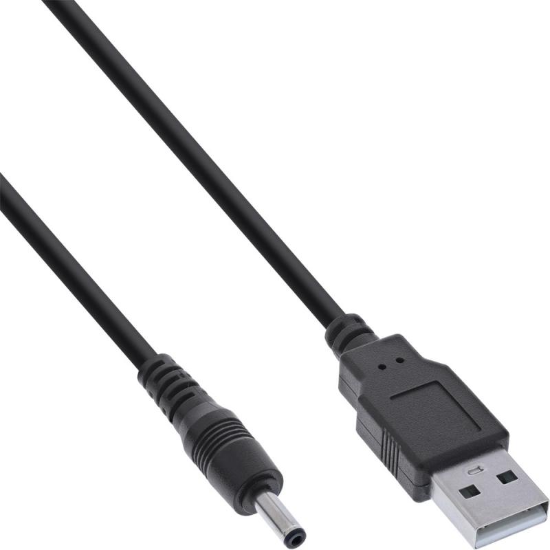 USB DC Stromadapterkabel – USB-A Stecker zu DC 3,5x1,35mm, schwarz
