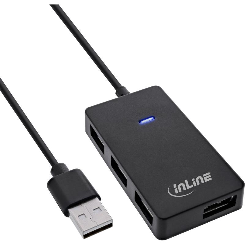 InLine® USB 2.0 Hub 4 Port schwarz Kabel 30cm