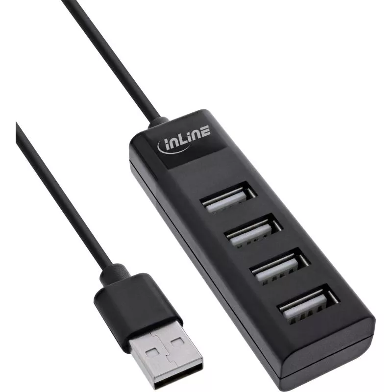 InLine® USB 2.0 Hub 4 Port schwarz Kabel 30cm