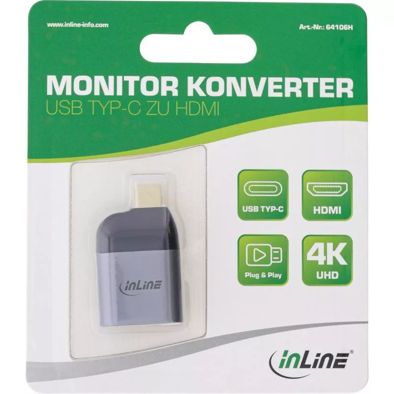InLine® USB Display Konverter USB Typ-C Stecker zu HDMI Buchse (DP Alt Mode) 4K2K InLine® USB Display Konverter USB Typ-C Stecker zu HDMI Buchse (DP Alt Mode) 4K2K