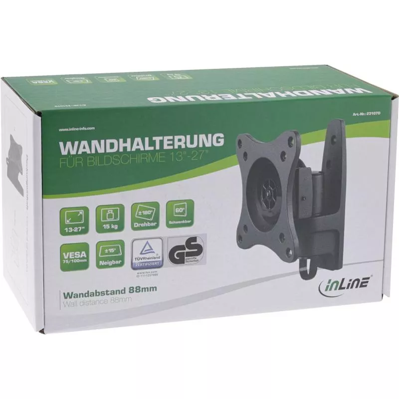 InLine® Wandhalterung für TFT bis 68cm (27") max. 15kg
