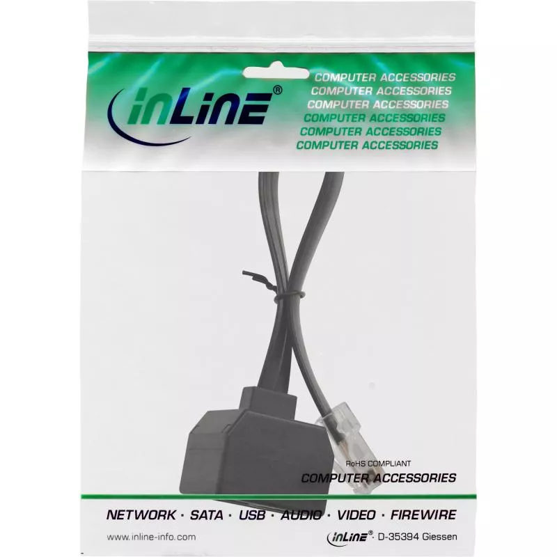 InLine® ISDN Verteiler 1x RJ45 St an 2x RJ45 Bu (8P8C) mit 15cm Kabel ohne Endwiderstände InLine® ISDN Verteiler 1x RJ45 St an 2x RJ45 Bu (8P8C) mit 15cm Kabel ohne Endwiderstände