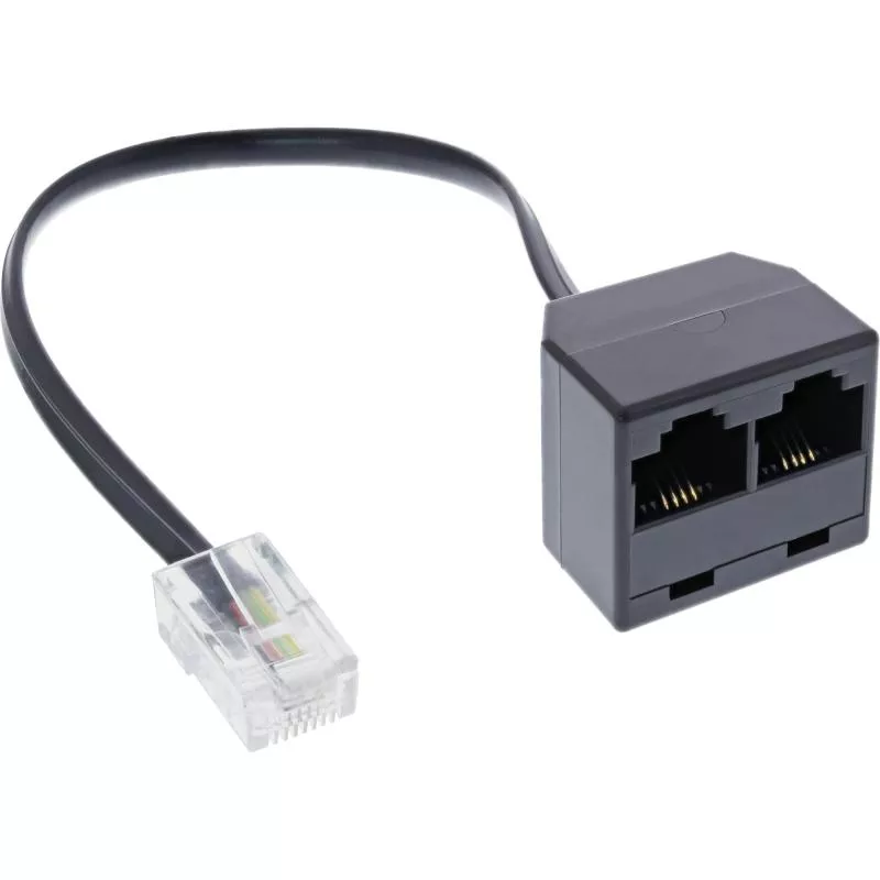 InLine® ISDN Verteiler 1x RJ45 St an 2x RJ45 Bu (8P4C) mit 15cm Kabel ohne Endwiderstände InLine® ISDN Verteiler 1x RJ45 St an 2x RJ45 Bu (8P4C) mit 15cm Kabel ohne Endwiderstände