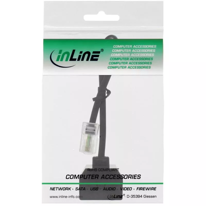 InLine® ISDN Verteiler 1x RJ45 St an 2x RJ45 Bu (8P4C) mit 15cm Kabel ohne Endwiderstände InLine® ISDN Verteiler 1x RJ45 St an 2x RJ45 Bu (8P4C) mit 15cm Kabel ohne Endwiderstände