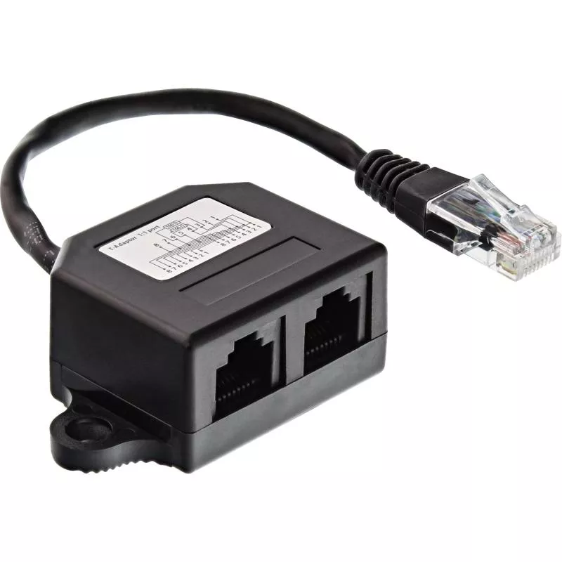 InLine® ISDN Verteiler 2x RJ45 Buchse 15cm Kabel mit Endwiderständen montierbar InLine® ISDN Verteiler 2x RJ45 Buchse 15cm Kabel mit Endwiderständen montierbar