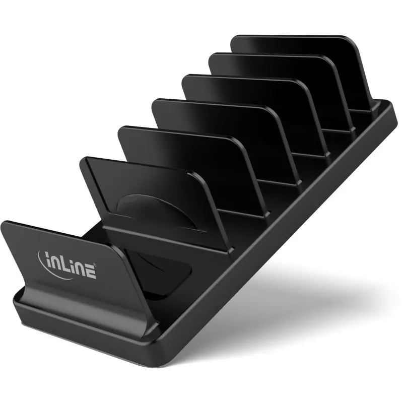 InLine Multi-Stand mit 6 Fächern für Schreibtisch / Regal schwarz