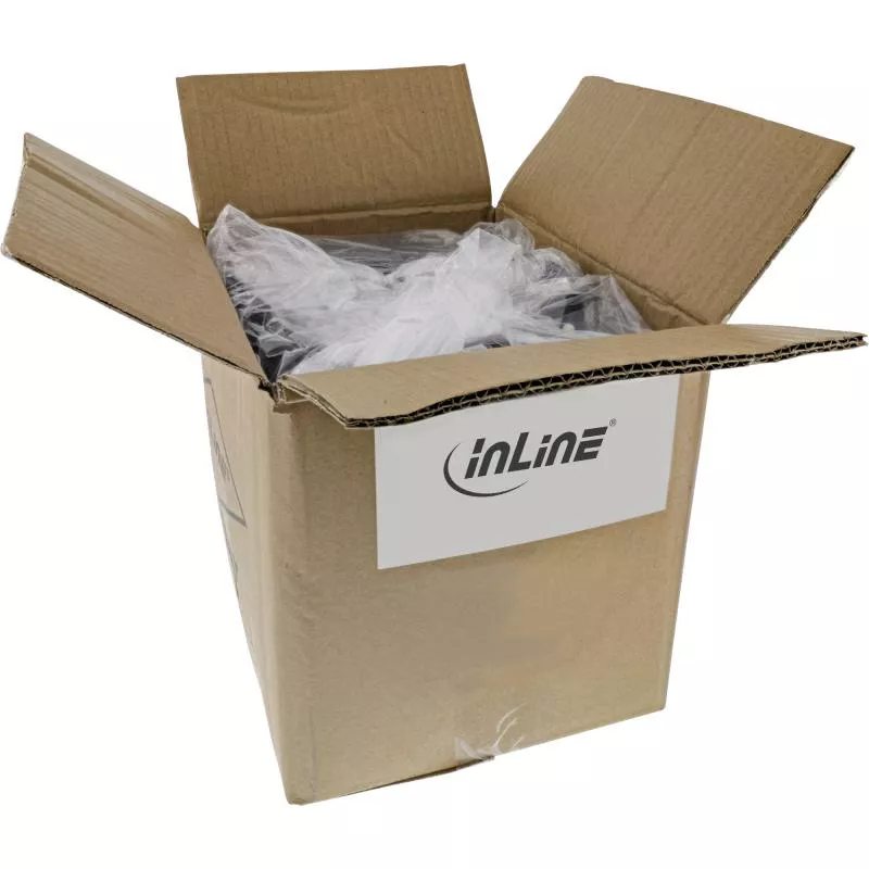 100er Bulk-Pack InLine® Patchkabel S/FTP (PiMf) Cat.6 250MHz PVC CCA grau 0,5m