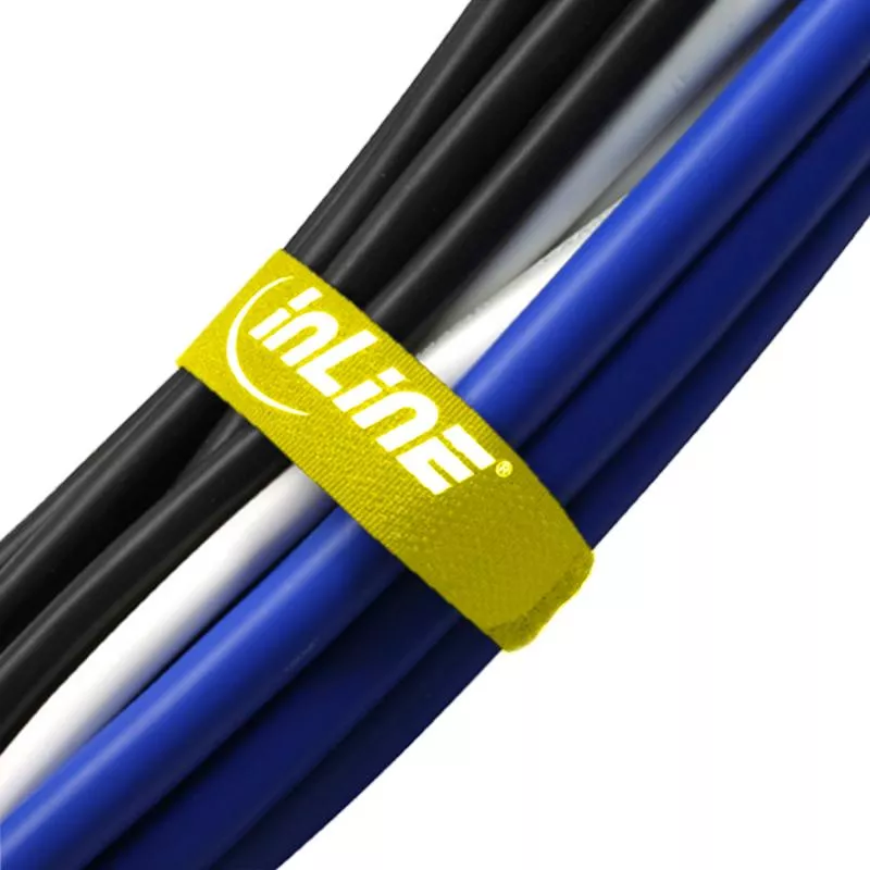 InLine® Klettschlaufen 20x300mm 10er gelb