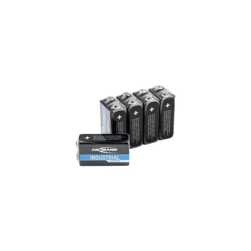 ANSMANN 1505-0002 Lithium-Industriebatterie 9V-E-Block 5er-Pack