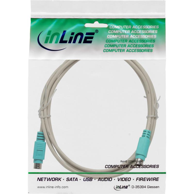 InLine® PS/2 Kabel Stecker / Stecker PC 99 Farbe Grün 2m