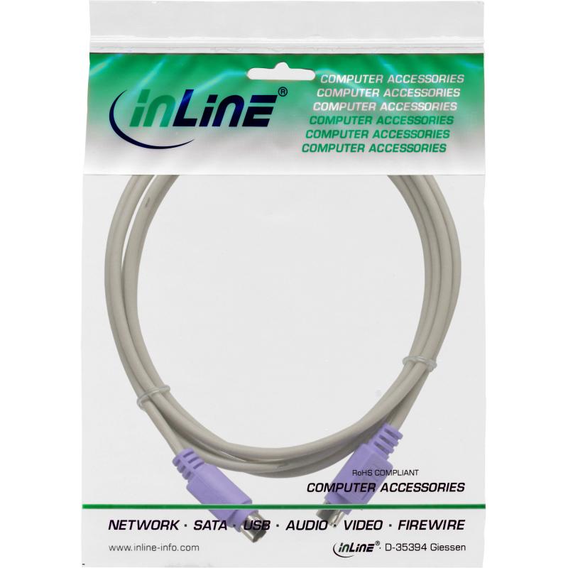 InLine® PS/2 Kabel Stecker / Stecker PC 99 Farbe Violett 2m