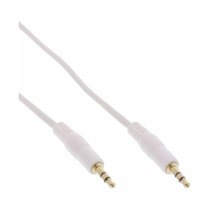 InLine® Klinke Kabel 3,5mm Stecker / Stecker weiß vergoldete Kontakte