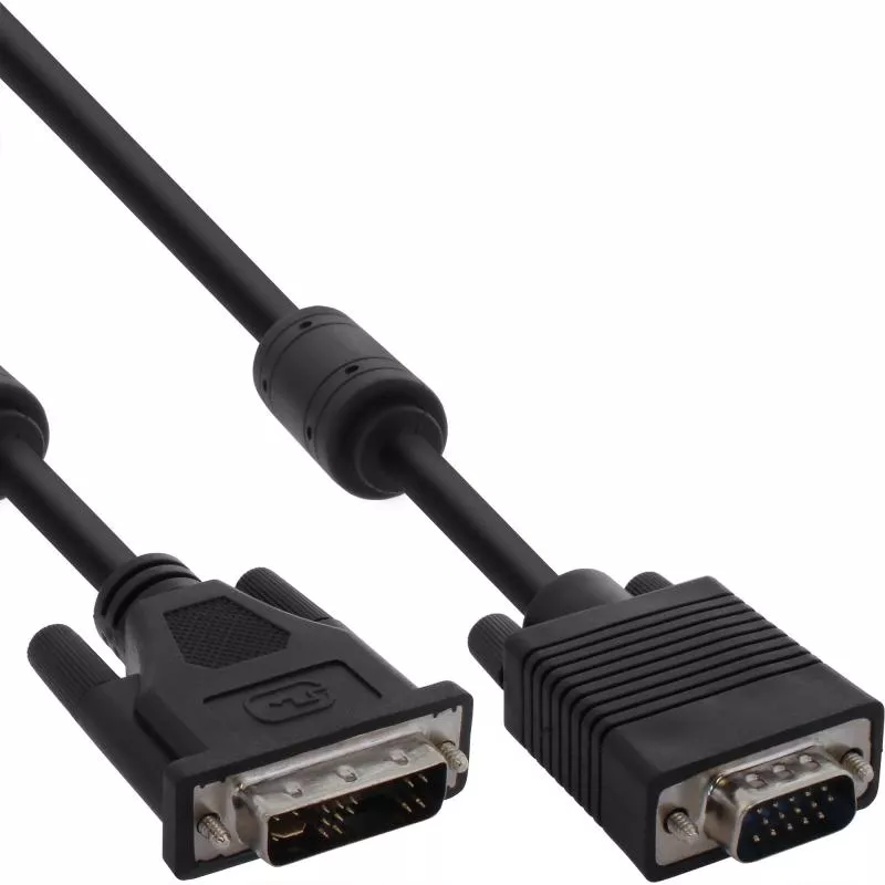InLine® DVI-A Kabel analog 12+5 Stecker auf 15pol HD Stecker VGA