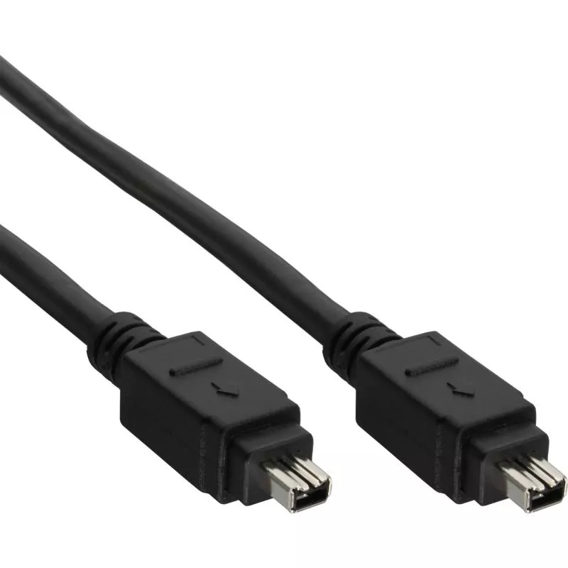 InLine® FireWire Kabel IEEE1394 4pol Stecker / Stecker schwarz 3m