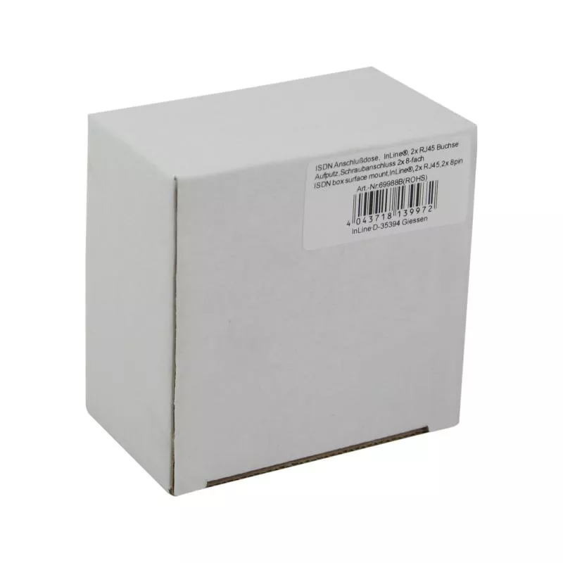 InLine® ISDN Anschlussdose 2x RJ45 Buchse Aufputz Schraubanschluss 2x 8-fach InLine® ISDN Anschlussdose 2x RJ45 Buchse Aufputz Schraubanschluss 2x 8-fach