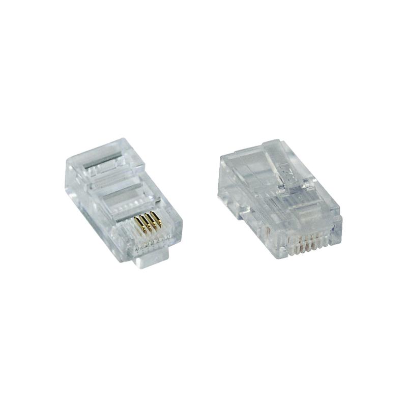 InLine® Modularstecker 8P4C RJ45 zum Crimpen auf Flachkabel (ISDN) 10er Pack