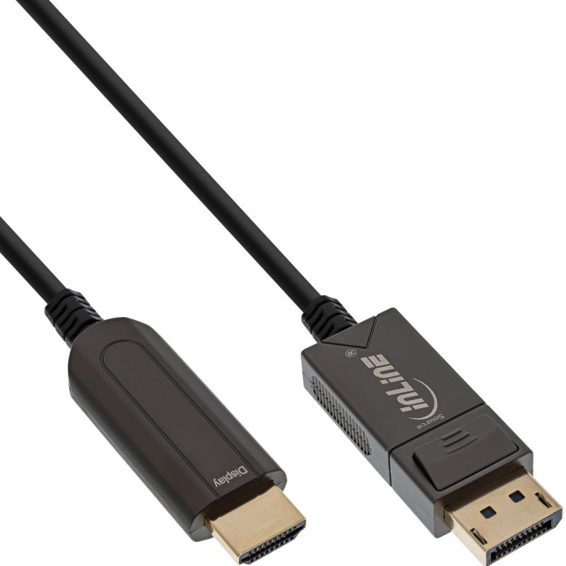 InLine® DisplayPort zu HDMI AOC Konverter Kabel 4K/60Hz schwarz