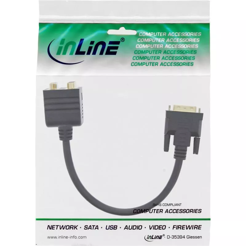 InLine® DVI-I Adapterkabel DVI-I Stecker auf DVI-I-Buchse + S-VGA Buchse InLine® DVI-I Adapterkabel DVI-I Stecker auf DVI-I-Buchse + S-VGA Buchse