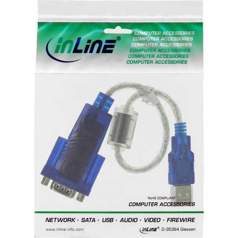 InLine® USB zu Seriell Adapterkabel Premium Stecker A an 9pol Sub D Stecker