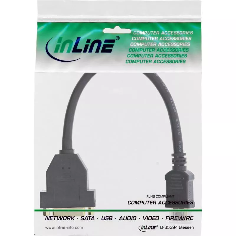 InLine® HDMI-DVI Adapterkabel HDMI Stecker auf DVI Buchse 0,2m InLine® HDMI-DVI Adapterkabel HDMI Stecker auf DVI Buchse 0,2m