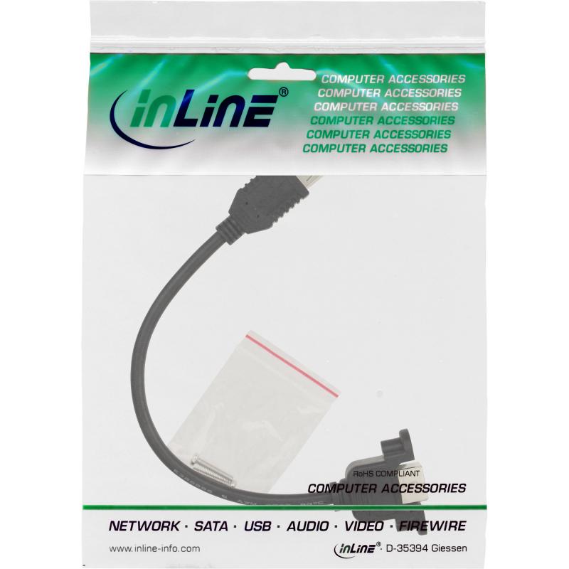 InLine® USB 2.0 Adapterkabel Buchse A auf Einbaubuchse B 0,2m