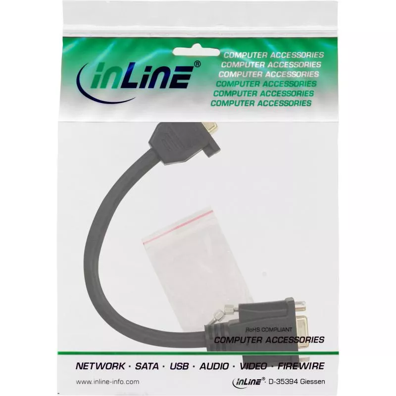 InLine® VGA Adapterkabel 15pol. VGA Buchse auf Buchse zum Einbau vergoldete Kontakte 0,2m InLine® VGA Adapterkabel 15pol. VGA Buchse auf Buchse zum Einbau vergoldete Kontakte 0,2m