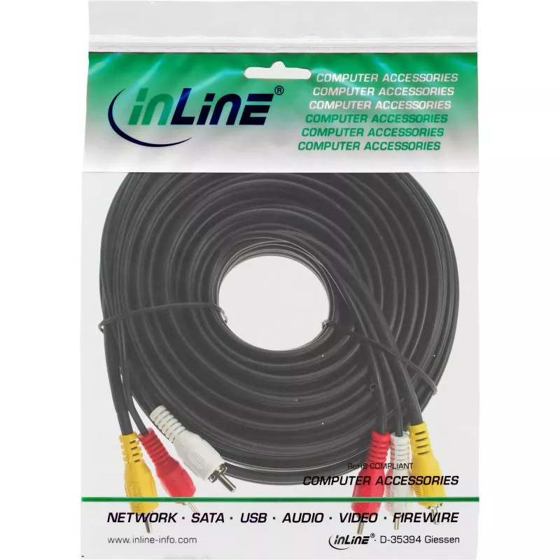InLine® Cinch Kabel Audio/Video 3x Cinch Stecker / Stecker 2m