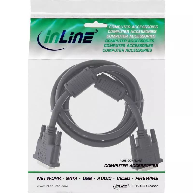 InLine® DVI-I Kabel digital/analog 24+5 Stecker / Stecker Dual Link 1,8m