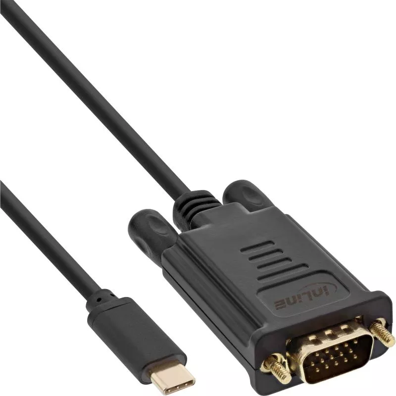 InLine® USB Display Kabel USB Typ-C Stecker zu VGA Stecker (DP Alt Mode) schwarz