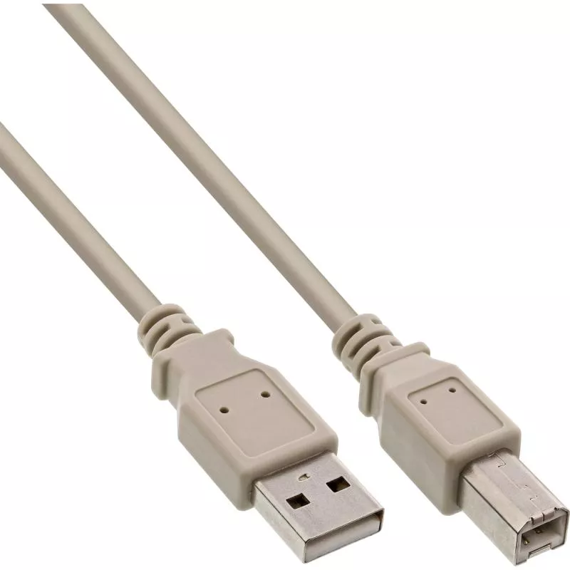 InLine® USB 2.0 Kabel A an B beige 1,8m bulk