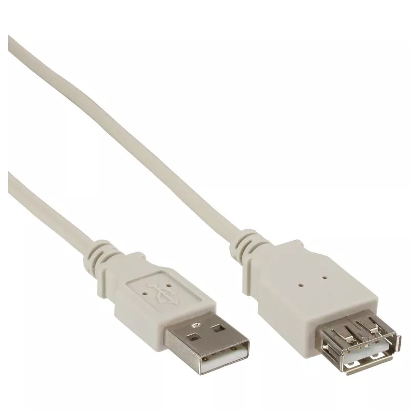 InLine® USB 2.0 Verlängerung Stecker / Buchse Typ A beige 1,8m bulk
