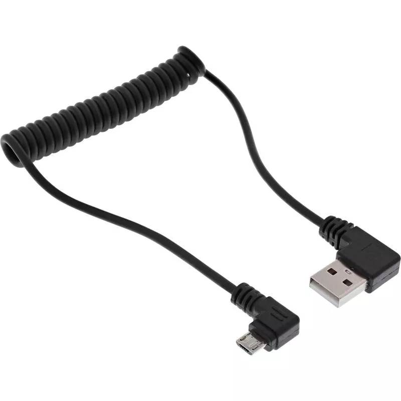 InLine® USB DUAL+ KFZ-Ladeset Stromadapter mit 1m Spiralkabel 12/24VDC zu 5V DC/2.1A