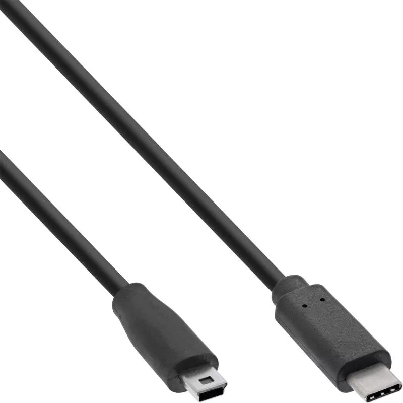 InLine® USB 2.0 Kabel Typ C Stecker an Mini-B Stecker (5pol.) schwarz