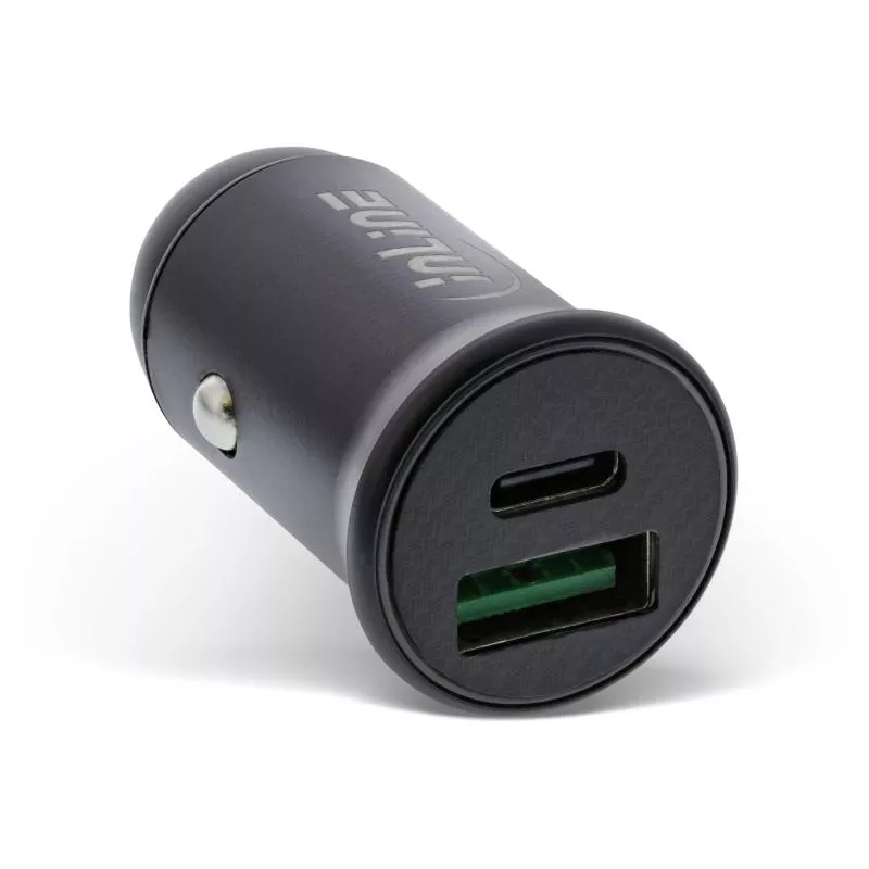 InLine® USB KFZ Stromadapter Power Delivery, USB-A + USB Typ-C schwarz