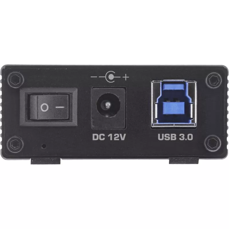 InLine® USB 3.2 Gen.1 Hub 7 Port Aluminiumgehäuse schwarz mit 2,5A Netzteil