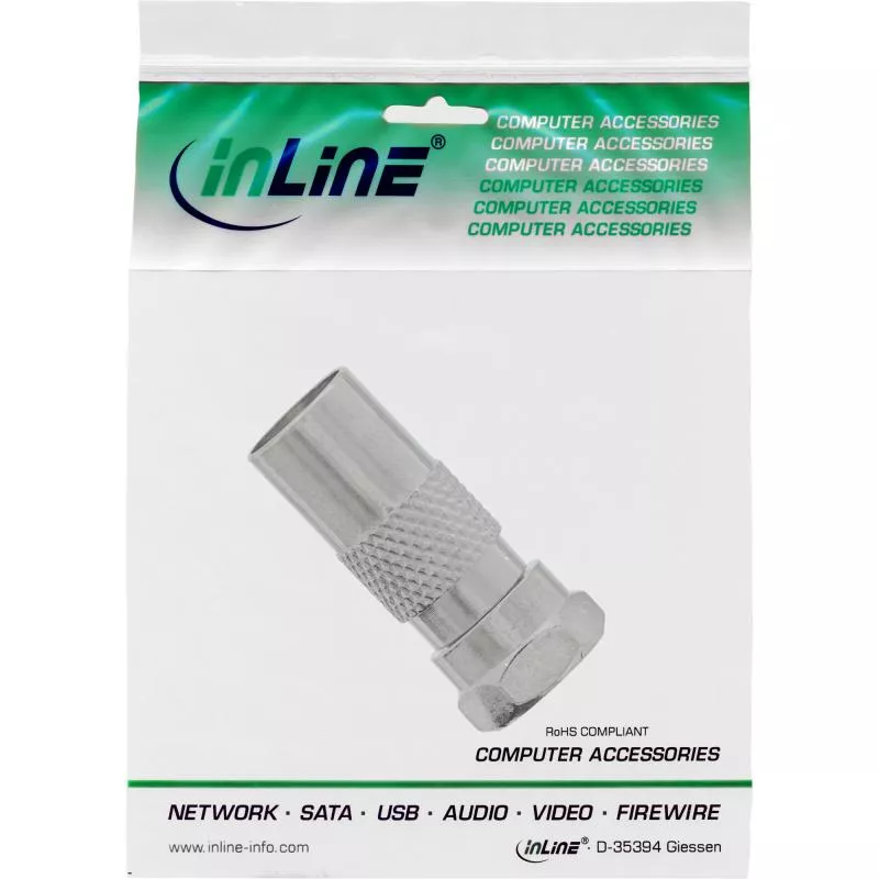 InLine® Adapter F-Stecker (SAT) auf IEC-Stecker (Antenne)