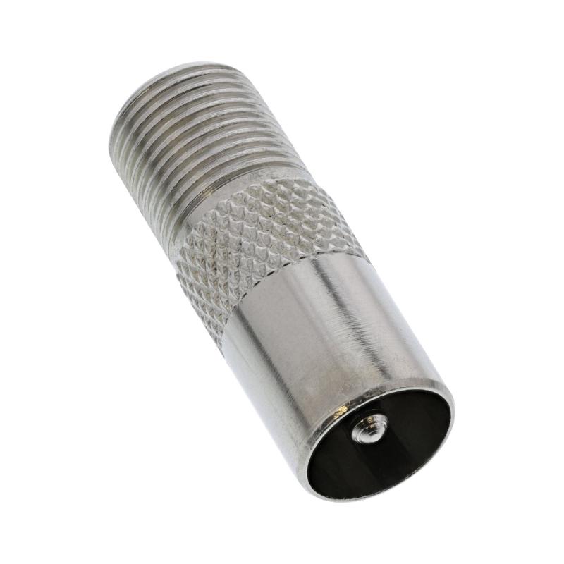 InLine® Koaxial Adapter IEC- Stecker (Antenne) auf F-Buchse