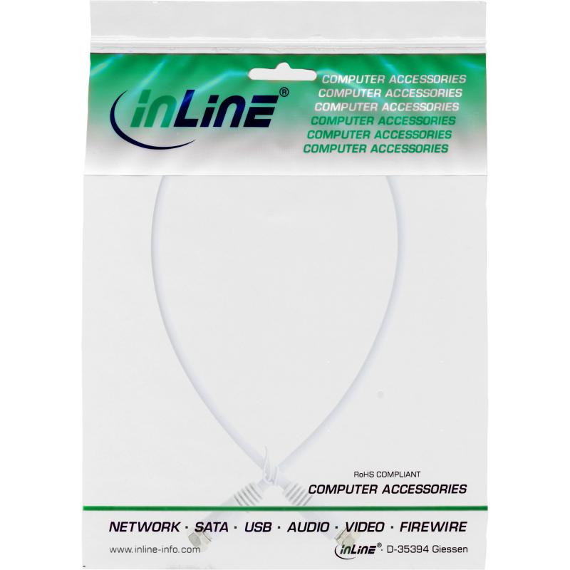 InLine® SAT-Anschlusskabel 2x geschirmt 2x F-Stecker 75dB weiß 0,5m