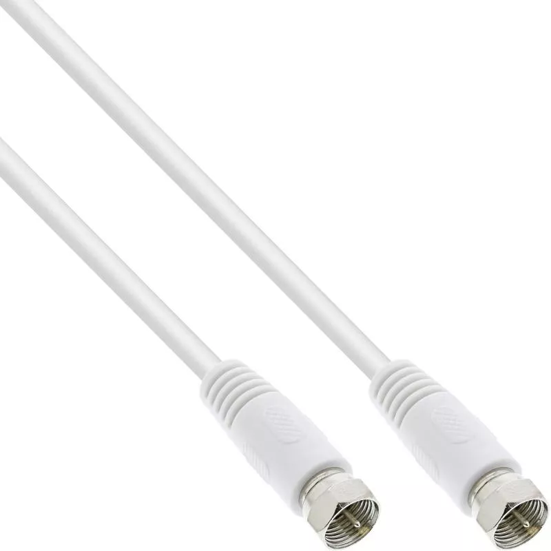 InLine® SAT-Anschlusskabel 2x geschirmt 2x F-Stecker 75dB weiß 15m