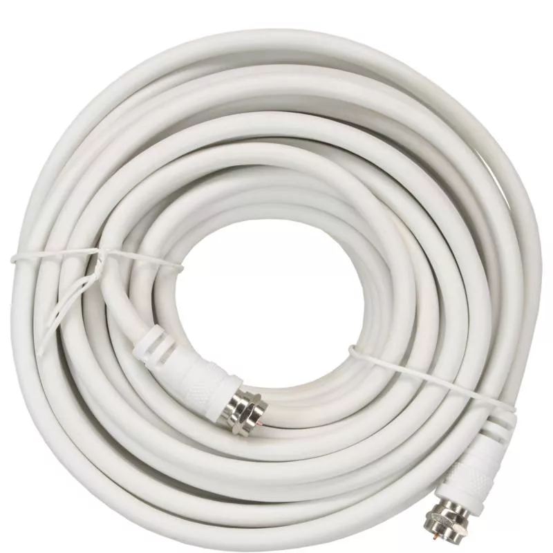 InLine® SAT-Anschlusskabel 2x geschirmt 2x F-Stecker 75dB weiß 15m