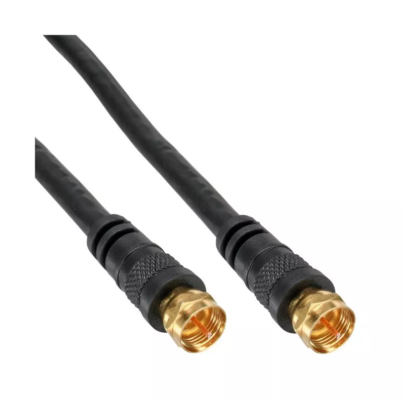 InLine® SAT-Anschlusskabel 2x geschirmt 2x F-Stecker 85dB schwarz 5m