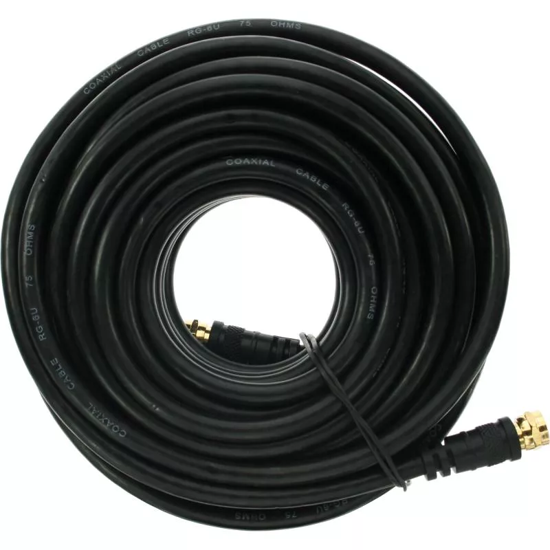 InLine® SAT-Anschlusskabel 2x geschirmt 2x F-Stecker 85dB schwarz 10m