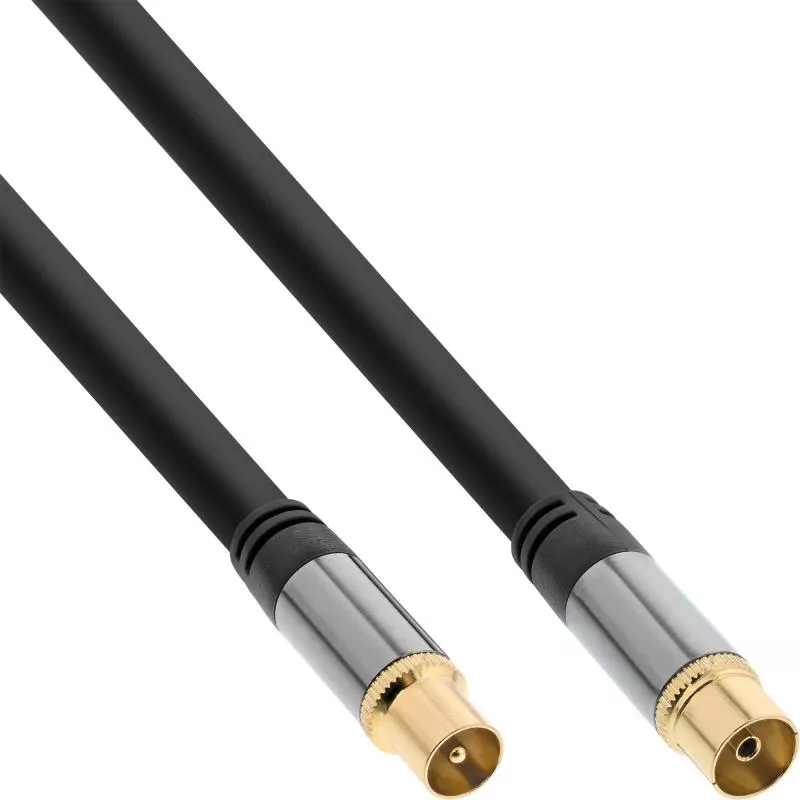 InLine® Premium Antennenkabel 4x geschirmt 110dB schwarz 3m